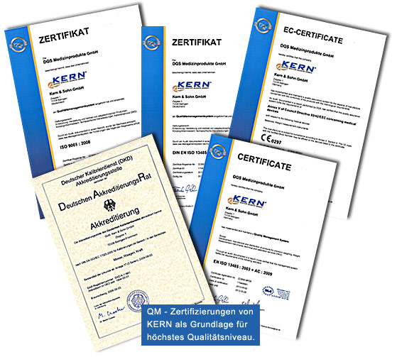 Firma KERN & Sohn GmbH QM Zertifizierungen